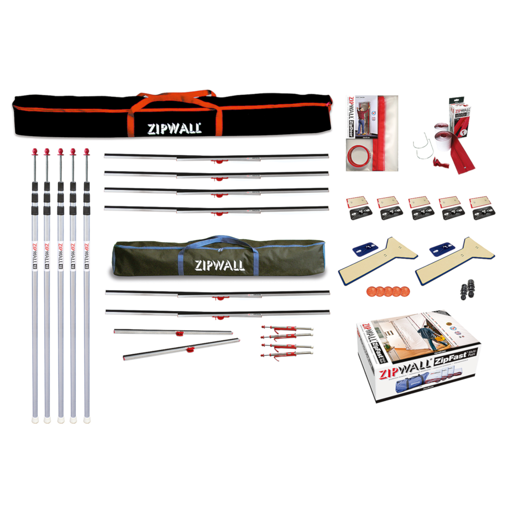 Zipwall ZWTK Zip Wall Door Dust Barrier Guard Protection Complete Tool Kit