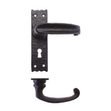 Zoo Foxcote Foundries Traditional Slimline Lever Door Handle on Backplate - Black Antique