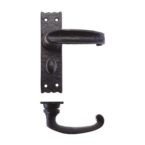 Zoo Foxcote Foundries Traditional Slimline Lever Door Handle on Backplate - Black Antique