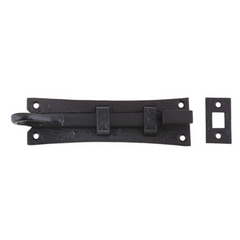 Zoo Hardware FF57 Foxcote Foundries Curly Tail Cranked Sliding Door Bolt 6" 150mm Black Antique