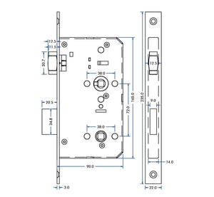 Zoo Hardware ZCS030LL RTD Lift to Lock Disabled Facility Toilet Door Furniture Indictator Lock Handle Set Satin Stainless Steel
