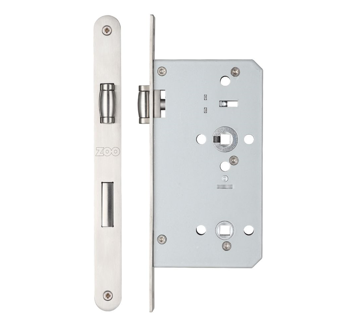 Zoo Hardware ZCS030LL RTD Lift to Lock Disabled Facility Toilet Door Furniture Indictator Lock Handle Set Satin Stainless Steel