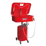 Sealey 50L Air Operated Mobile Parts Cleaning Tank with Reservoir - A